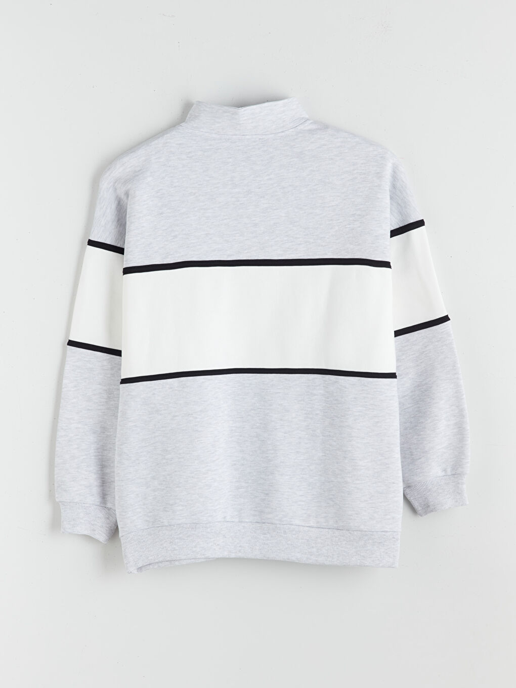 Gri Los Angeles Baskılı Oversize Kadın Kalın Sweatshirt-5