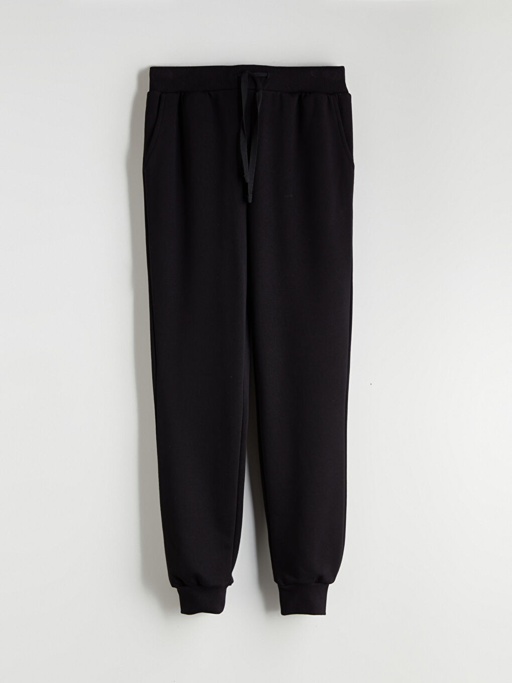 Siyah Beli Lastikli Kadın Jogger Eşofman Altı-4