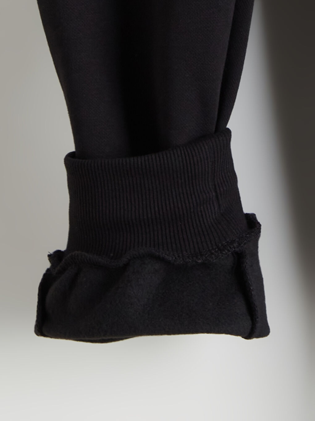 Siyah Beli Lastikli Kadın Jogger Eşofman Altı-5