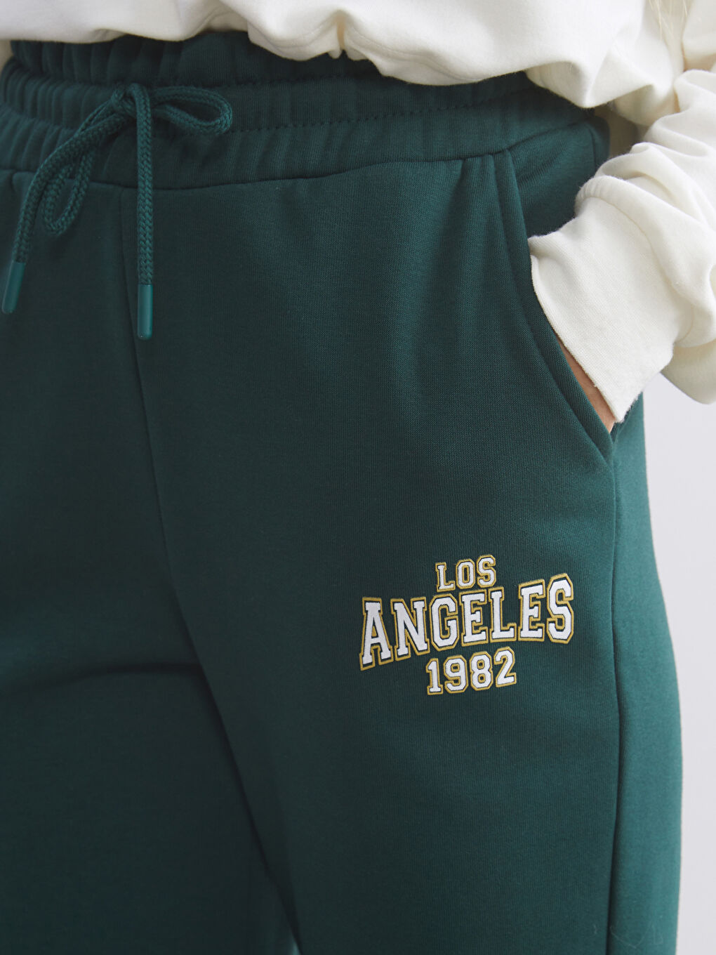 Yeşil Los Angeles Baskılı Kadın Jogger Eşofman Altı-2