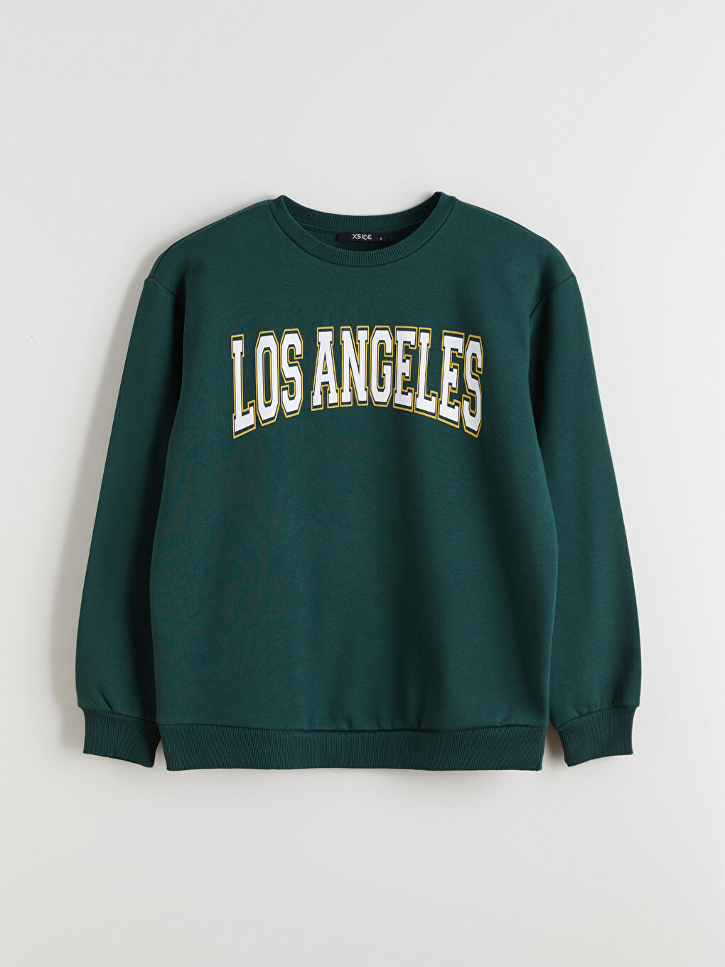 Yeşil Los Angeles Baskılı Oversize Kadın Kalın Sweatshirt-4