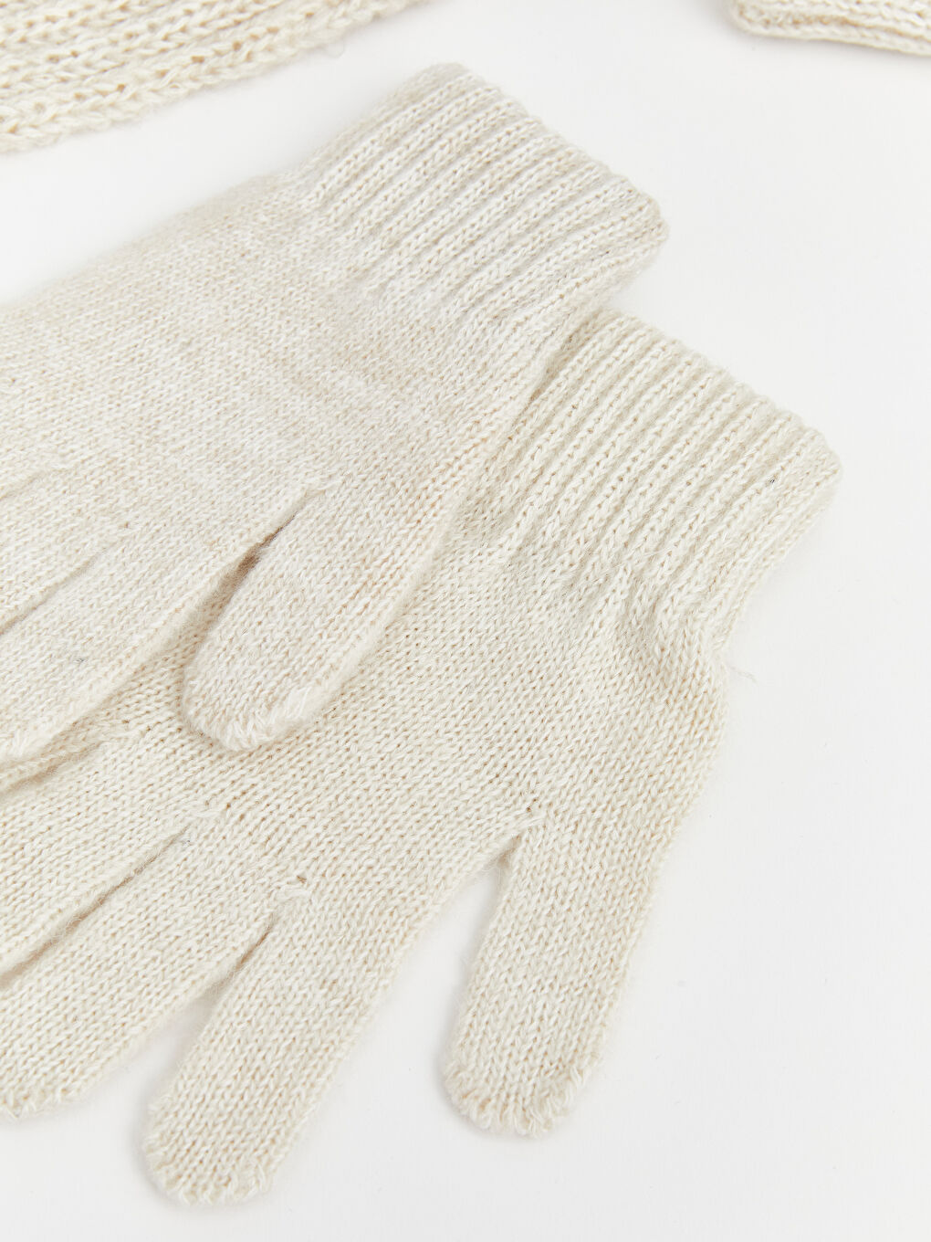 Ekru Erkek Çocuk Atkı Bere ve Eldiven Seti-2