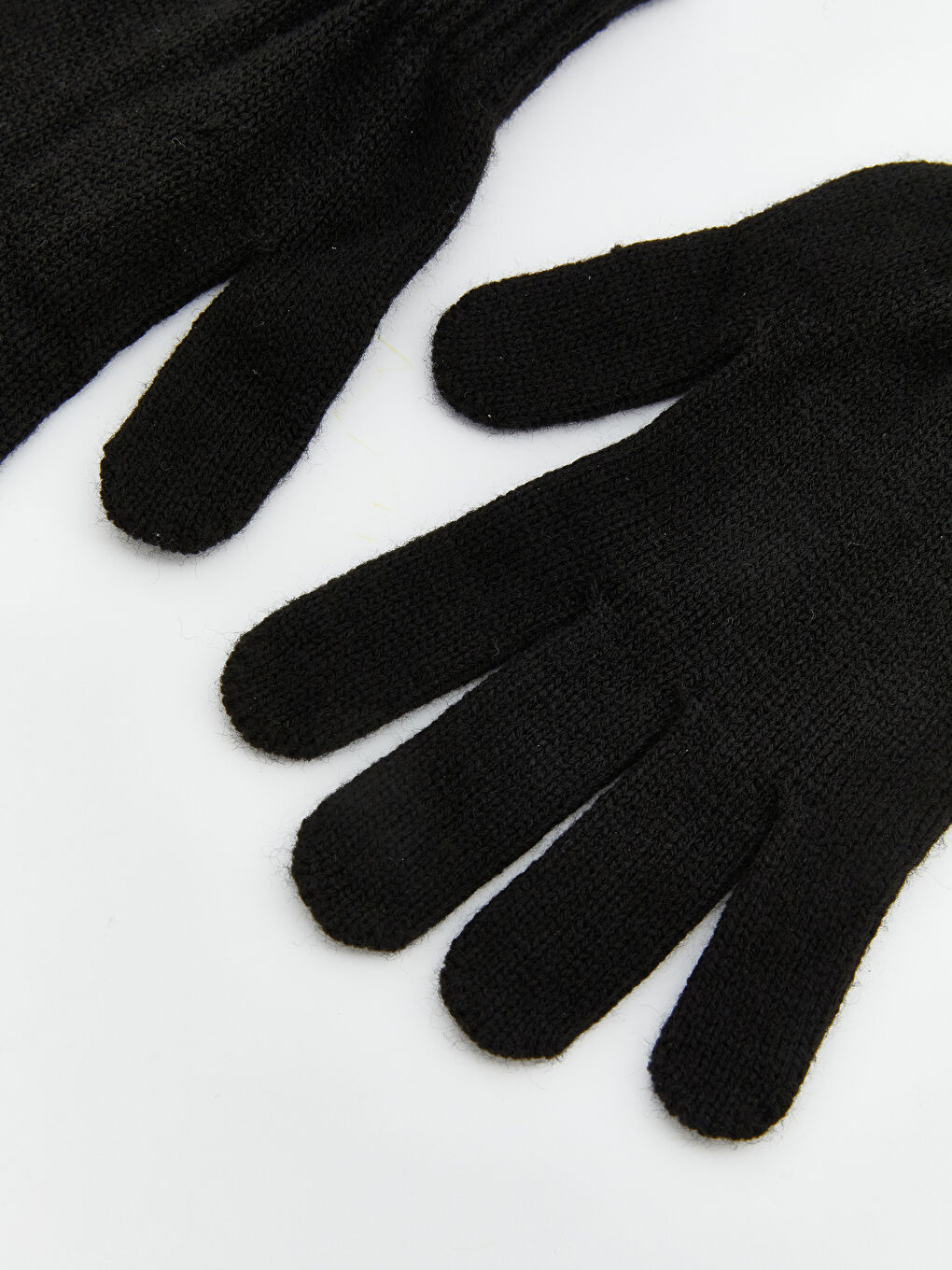 Siyah Basic Kadın Triko Eldiven-1