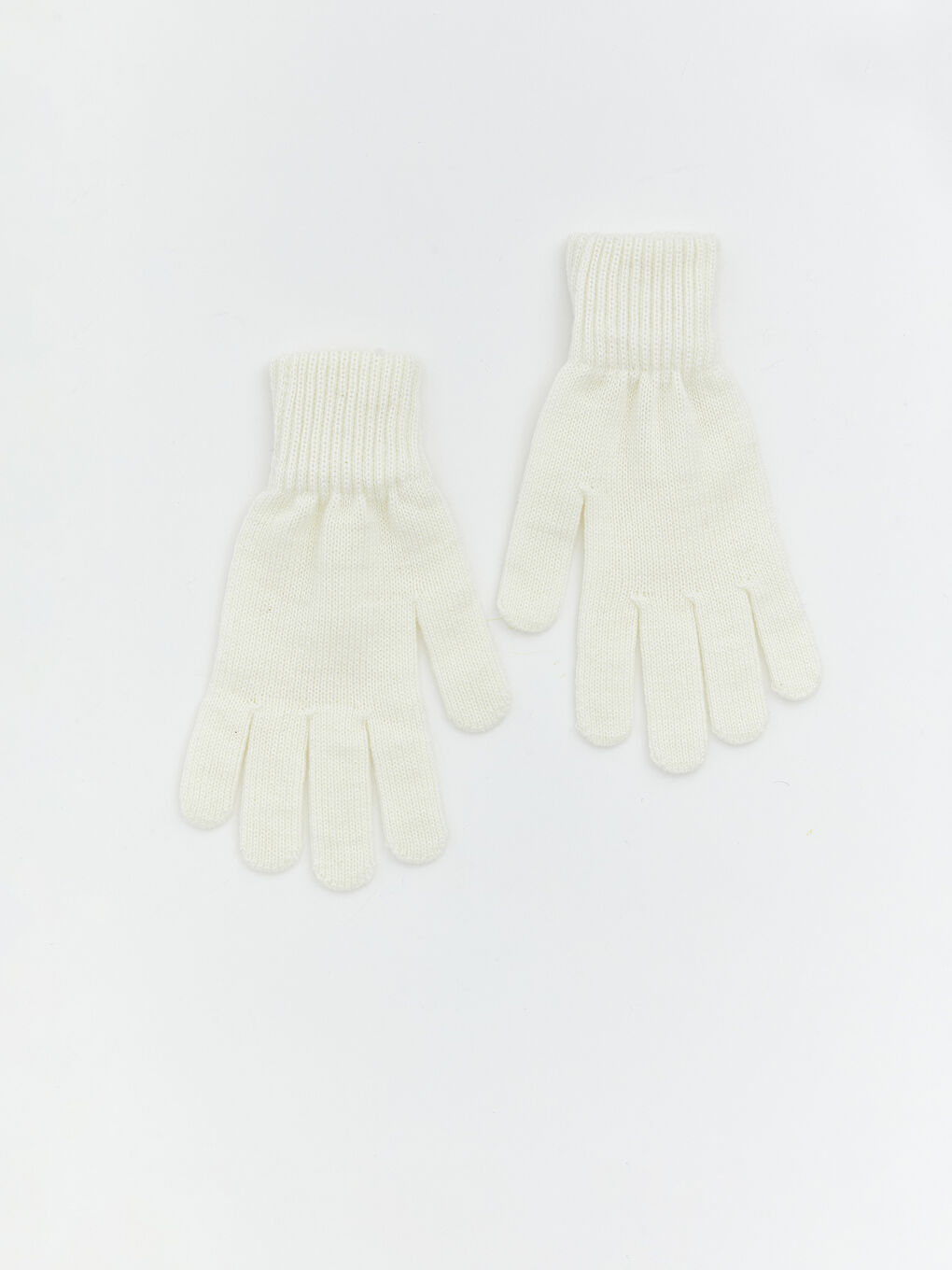 Ekru Basic Kadın Triko Eldiven