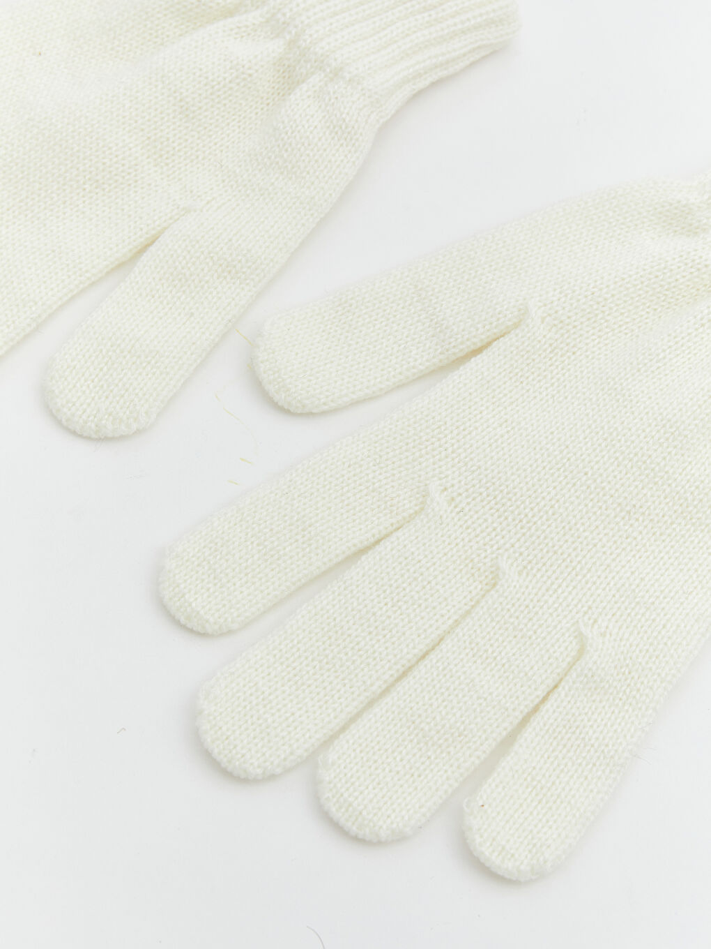 Ekru Basic Kadın Triko Eldiven-1