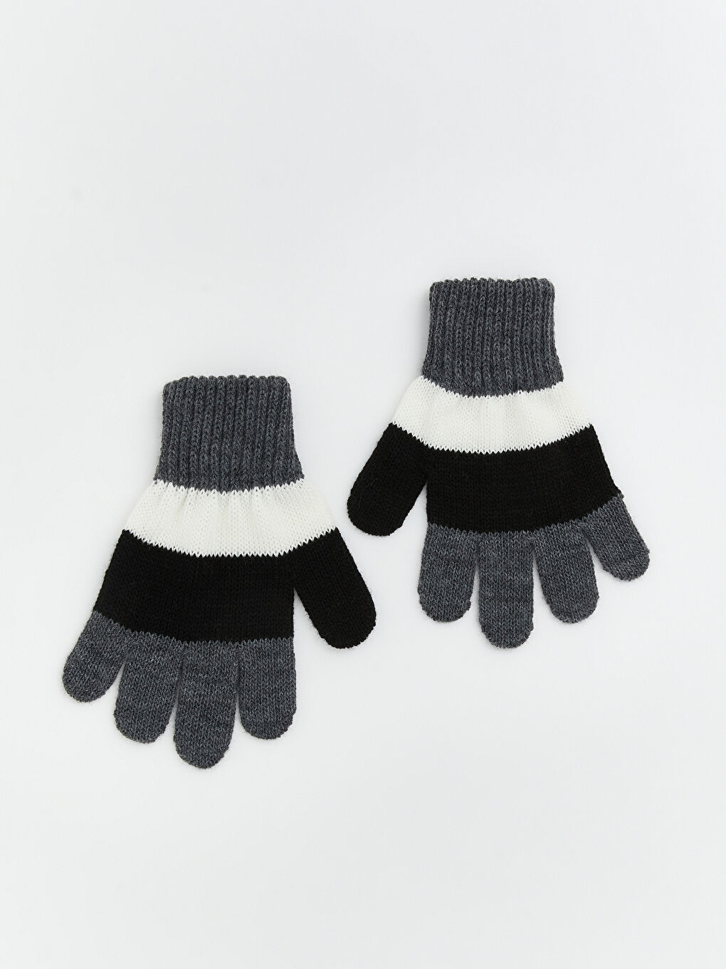 Lacivert Çizgili Erkek Bebek Triko Eldiven