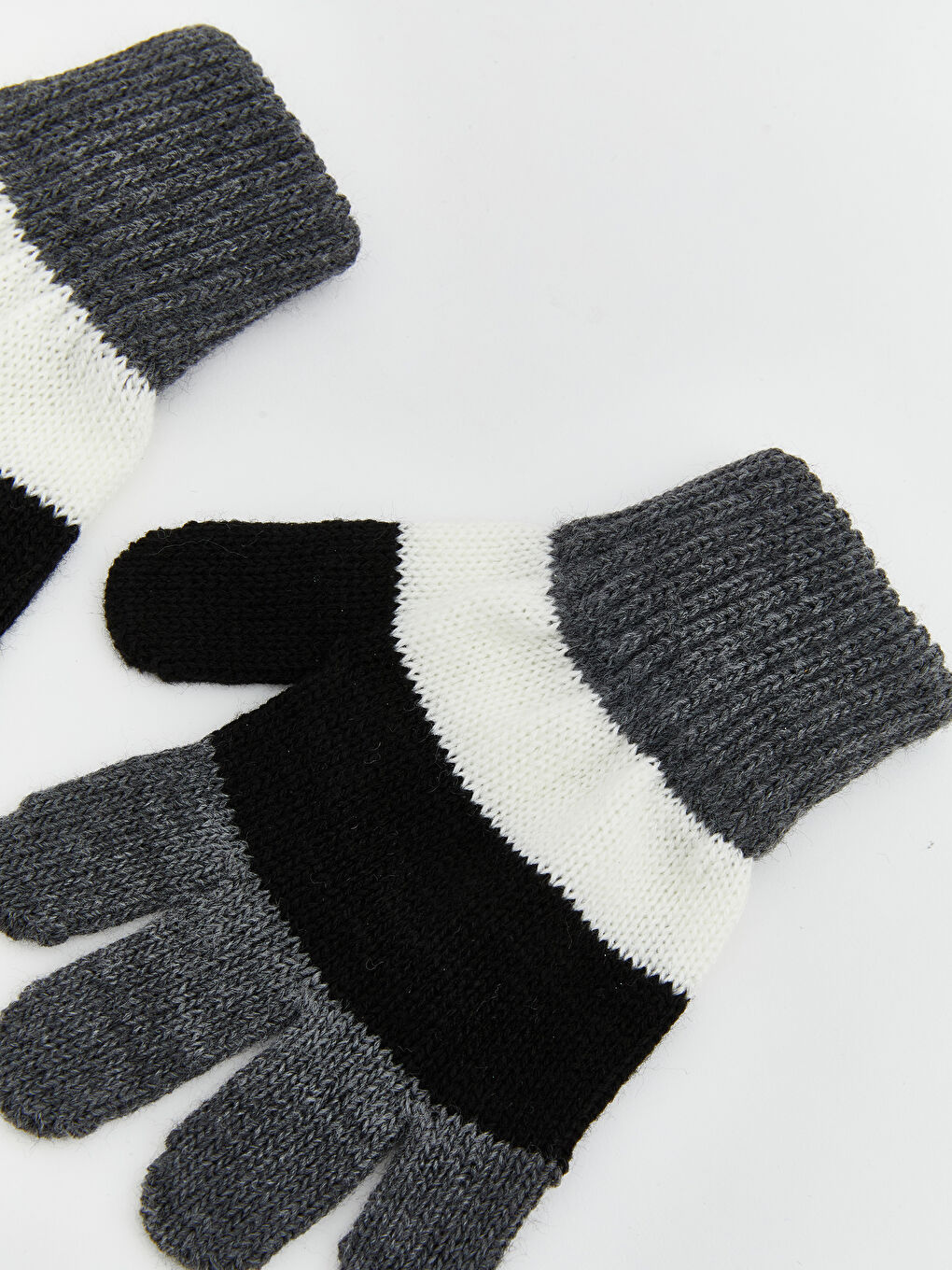 Lacivert Çizgili Erkek Bebek Triko Eldiven-1