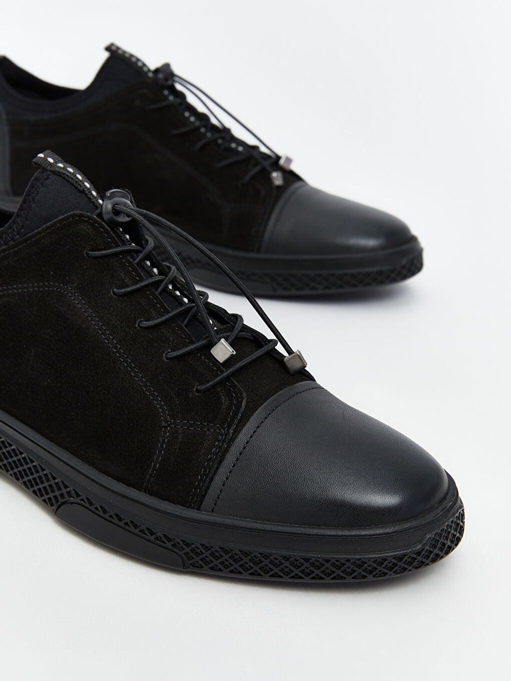 Siyah Bağcıklı Hakiki Deri Erkek Spor Ayakkabı-2