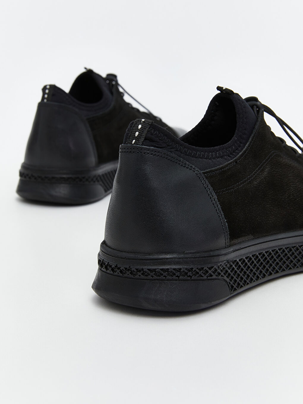 Siyah Bağcıklı Hakiki Deri Erkek Spor Ayakkabı-3