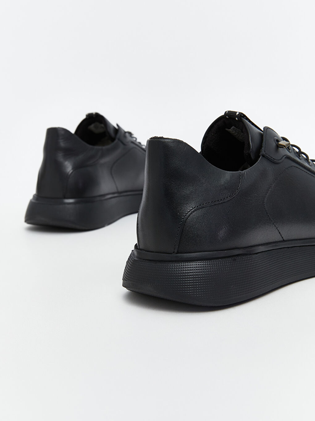 Siyah Bağcıklı Hakiki Deri Erkek Spor Ayakkabı-3