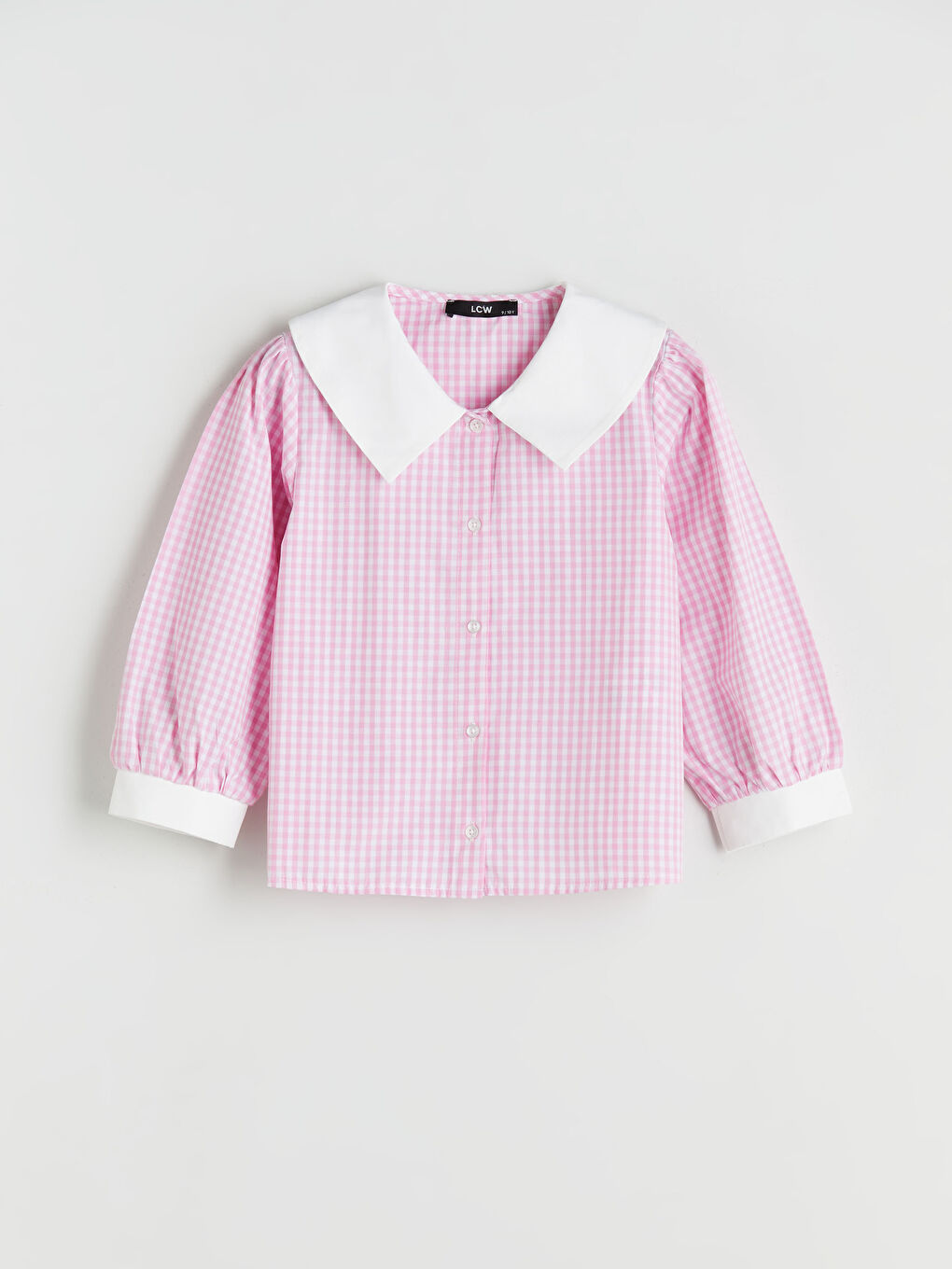 Peter Pan Collar Plaid Girls' Shirt