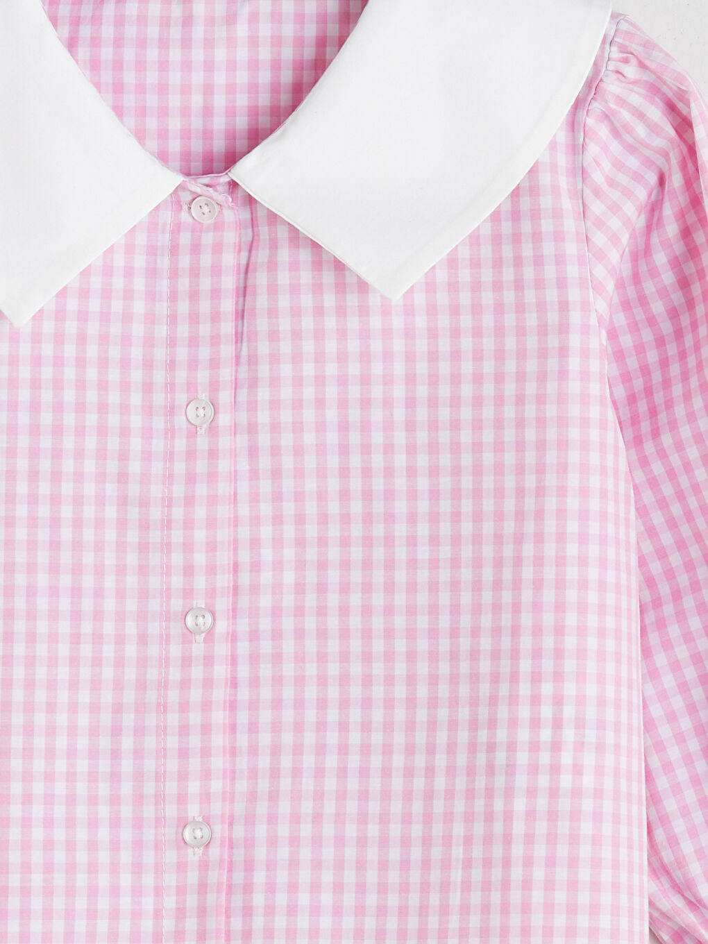 Peter Pan Collar Plaid Girls' Shirt-2