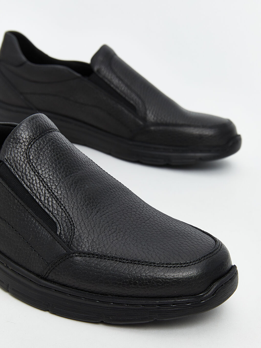 Siyah Hakiki Deri Erkek Klasik Ayakkabı-2