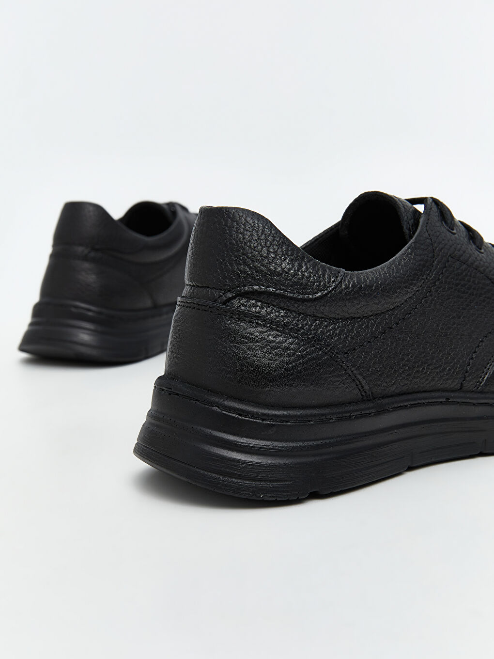 Siyah Hakiki Deri Erkek Klasik Ayakkabı-4