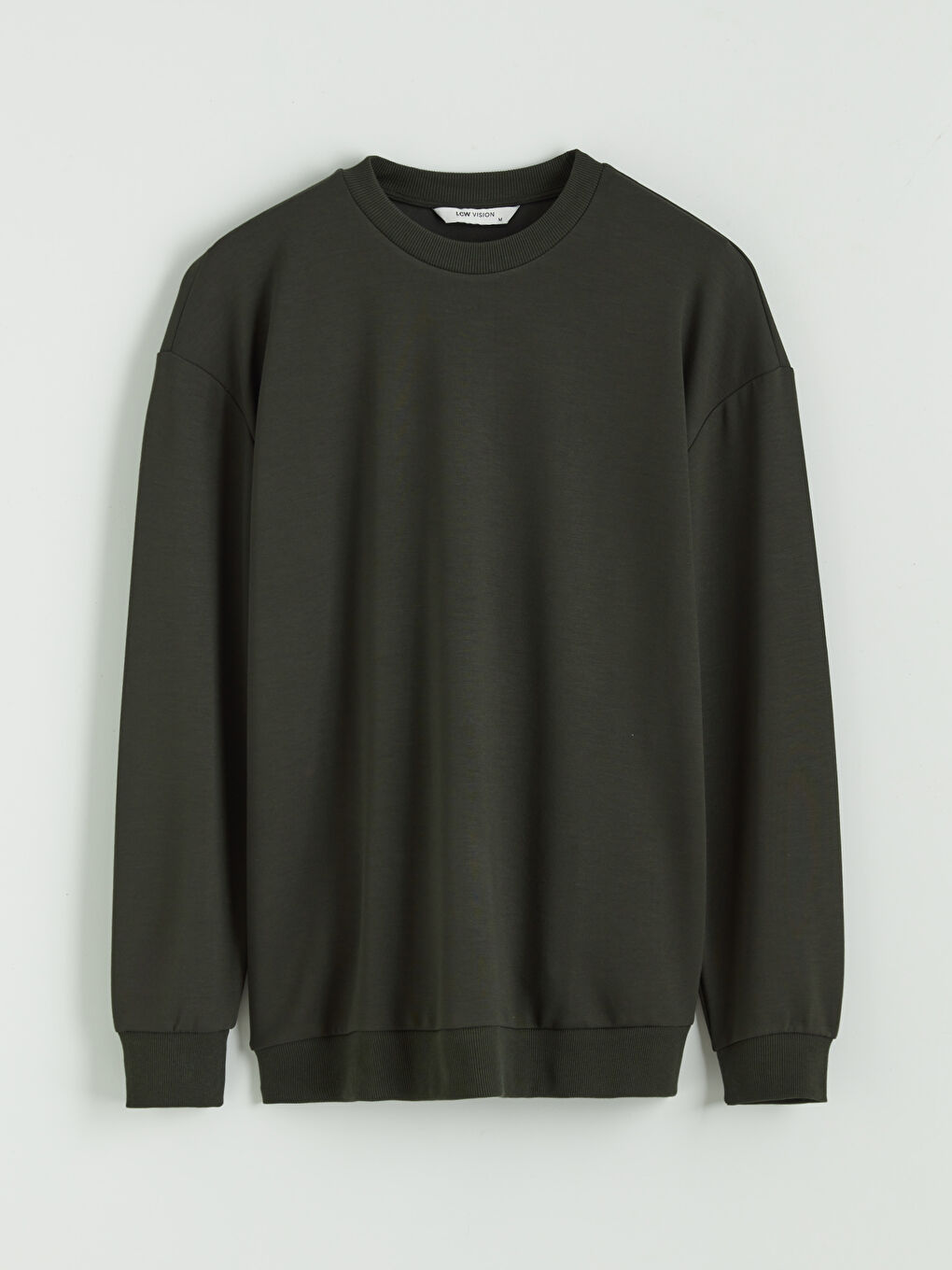 Yeşil Bisiklet Yaka Erkek Sweatshirt-4