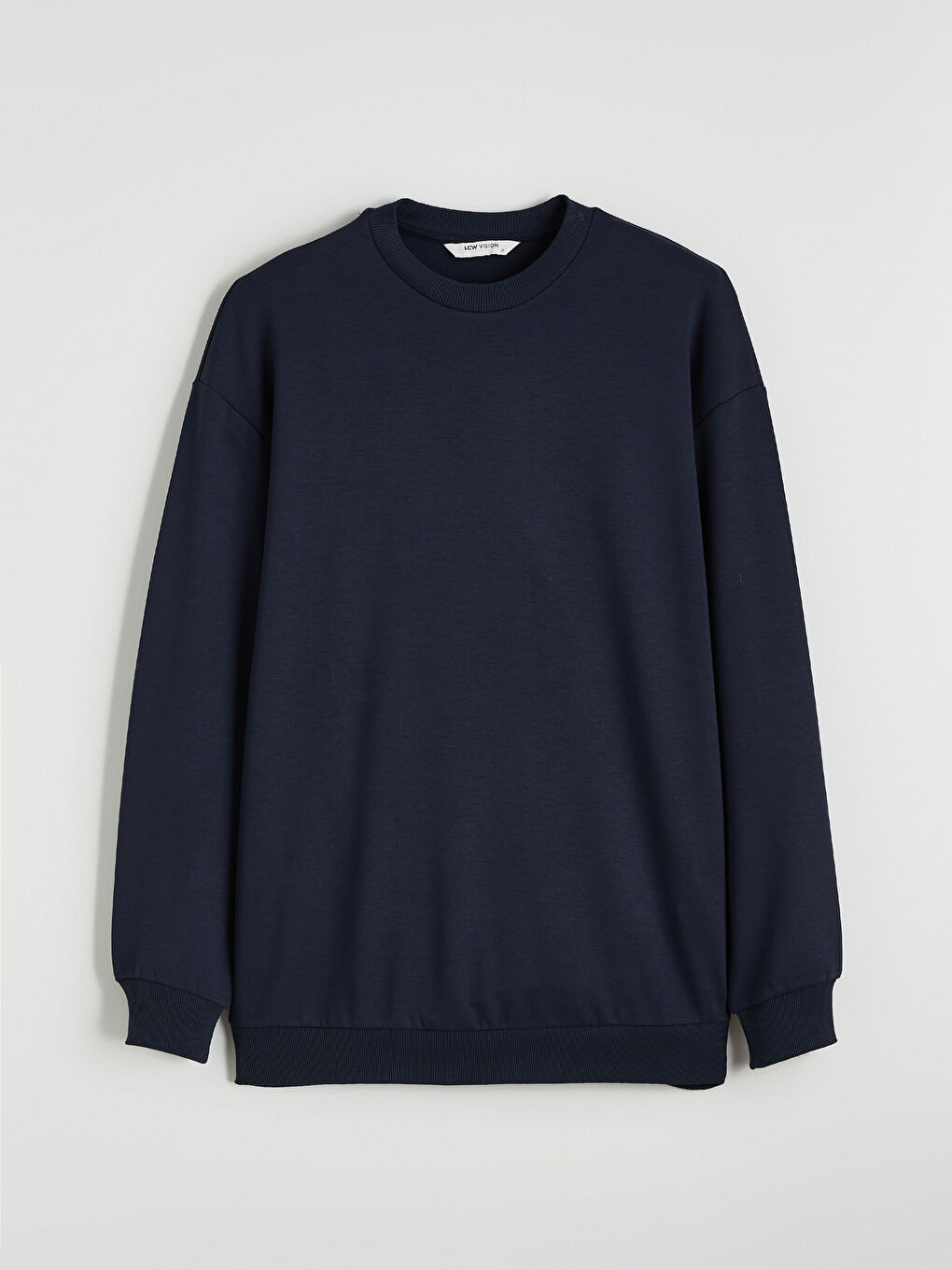 Lacivert Bisiklet Yaka Erkek Sweatshirt-4