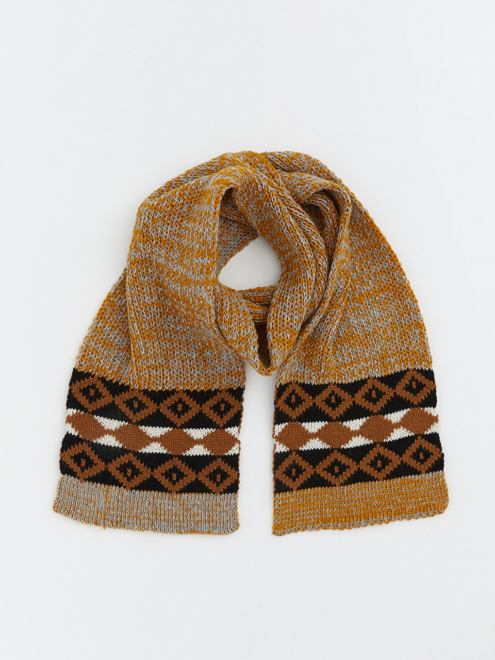 Sarı Desenli Kız Bebek Atkı