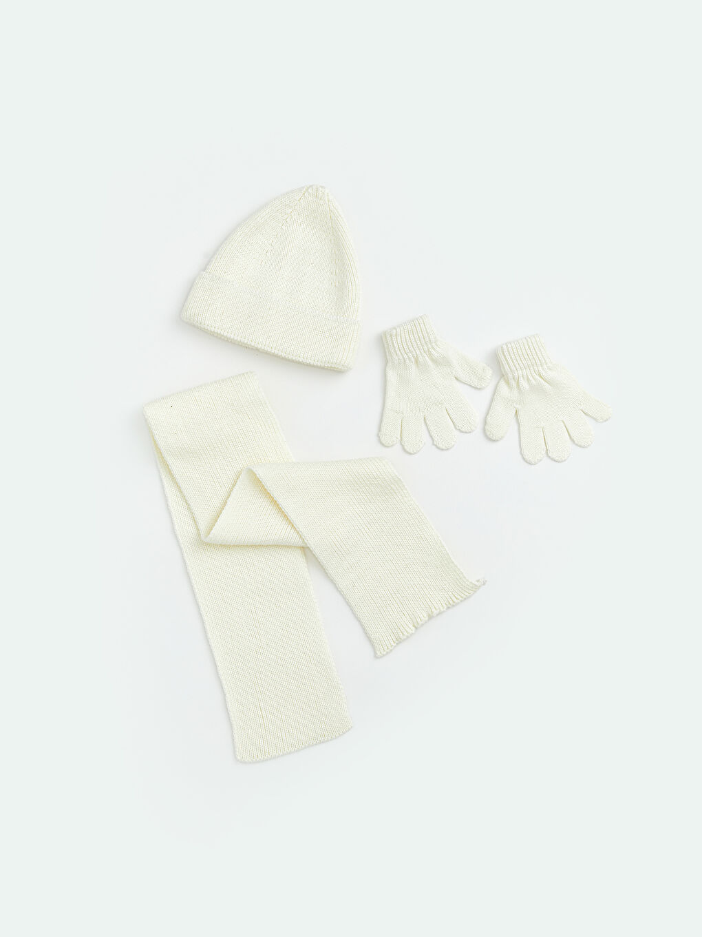 Karışık Kız Bebek Atkı Bere ve Eldiven Seti