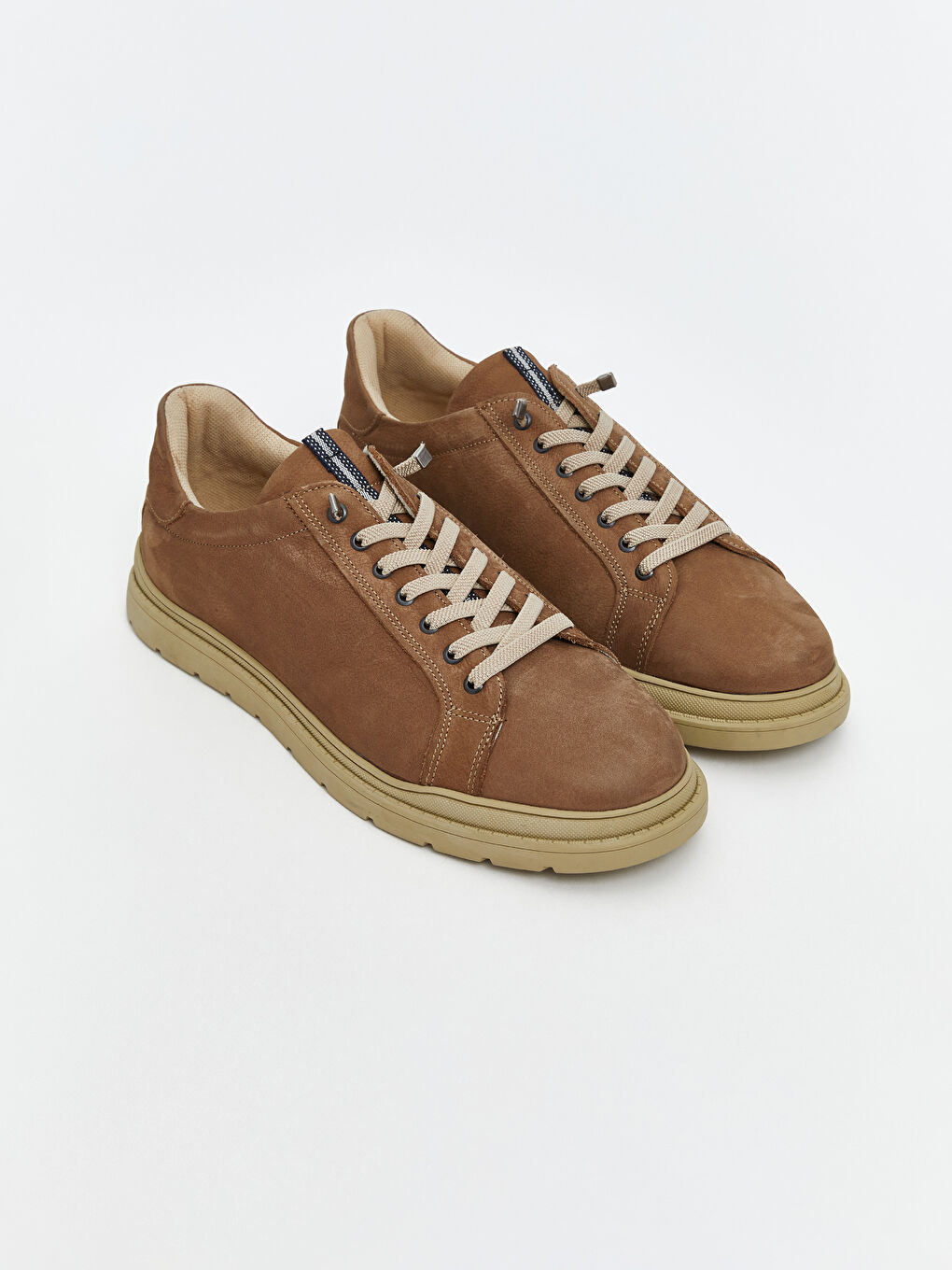 Bej Nubuk Deri Erkek Spor Ayakkabı