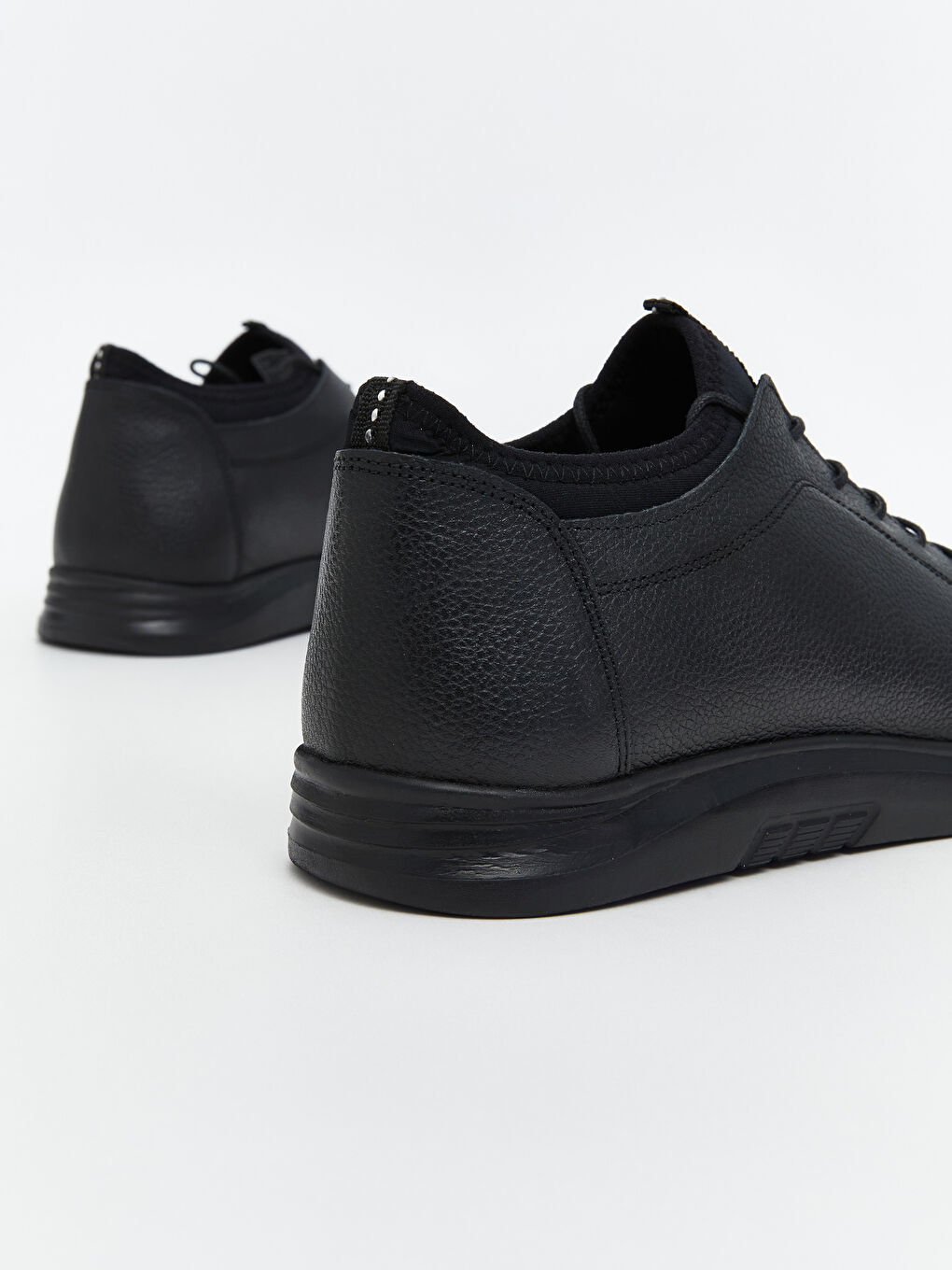 Siyah Bağcıklı Hakiki Deri Erkek Spor Ayakkabı-3