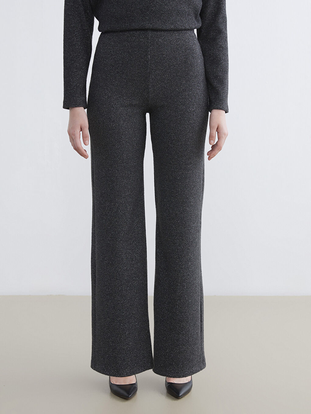 Elastic Waist Wide Leg Women's Trousers-1