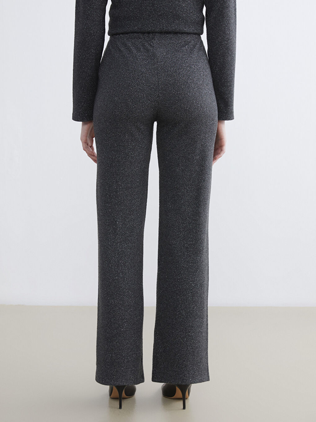 Elastic Waist Wide Leg Women's Trousers-3