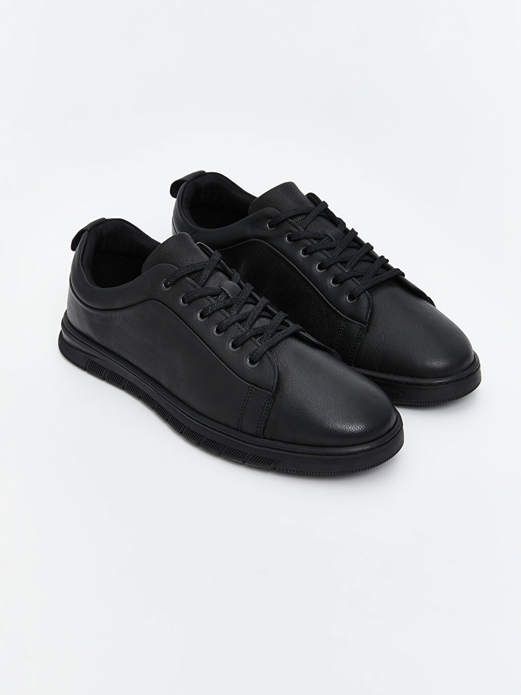 Siyah Bağcıklı Hakiki Deri Erkek Spor Ayakkabı