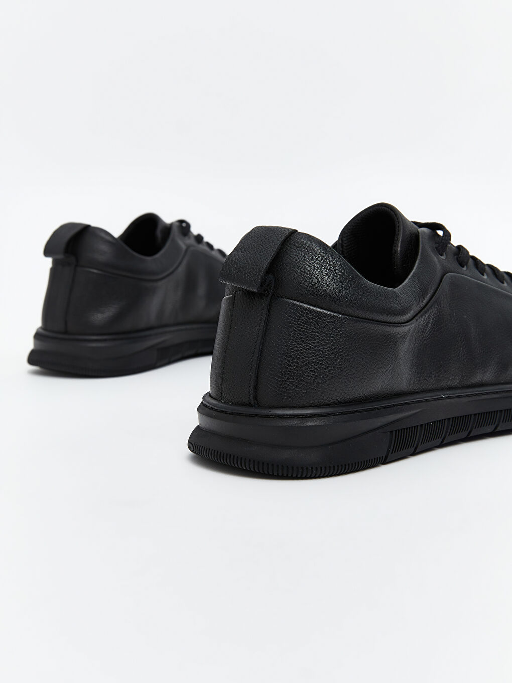 Siyah Bağcıklı Hakiki Deri Erkek Spor Ayakkabı-4