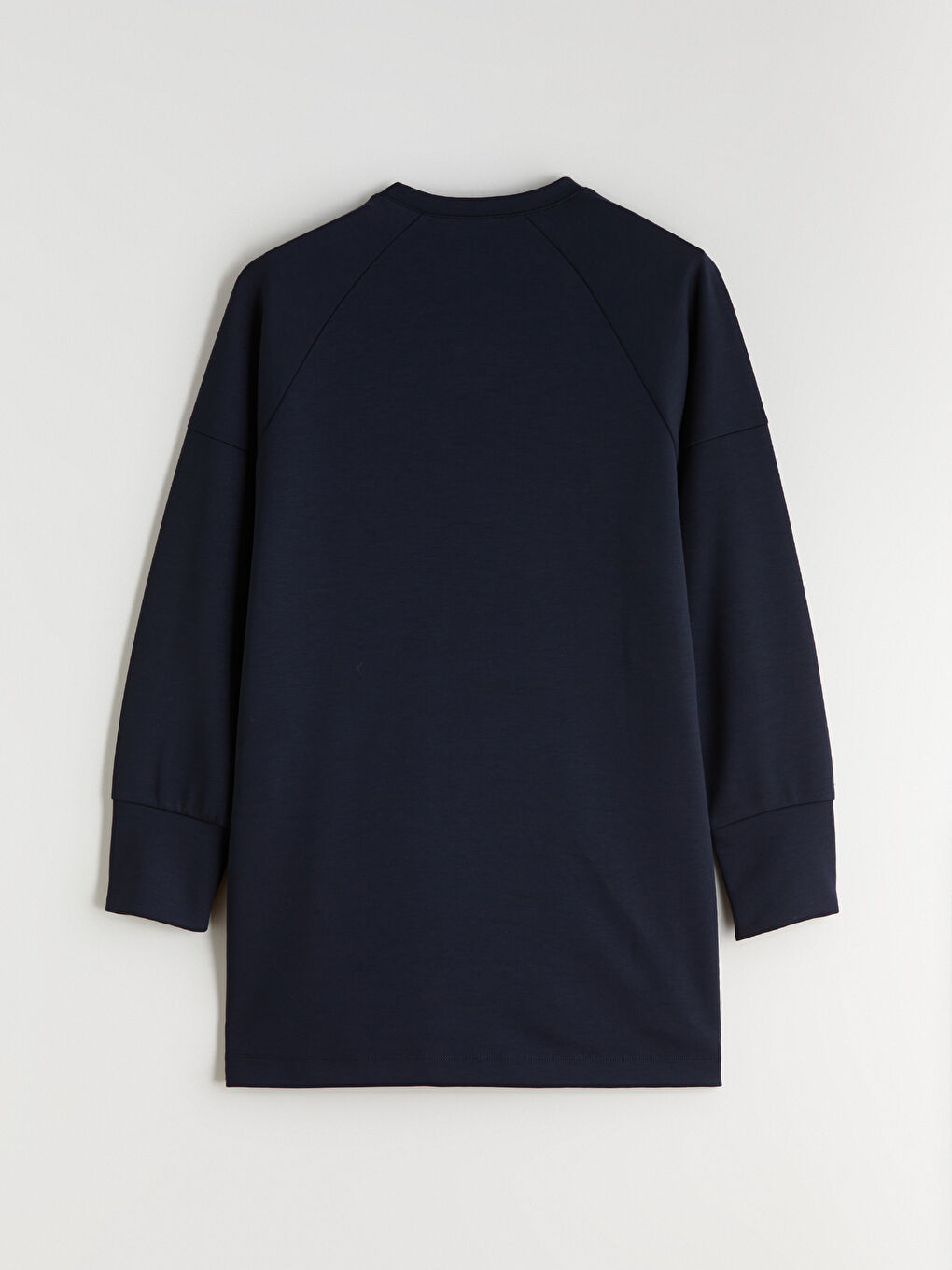 Lacivert Bisiklet Yaka Oversize Kadın Sweatshirt Tunik-5