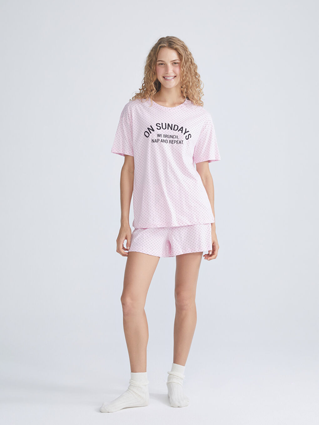 LCW DREAM ROZE Kratka pidžama komplet Žena -W5KR27Z8-LT4
