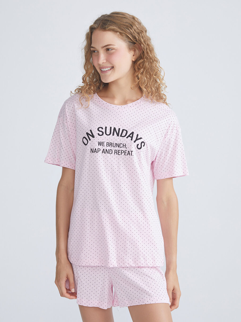 LCW DREAM ROZE Kratka pidžama komplet Žena -W5KR27Z8-LT4