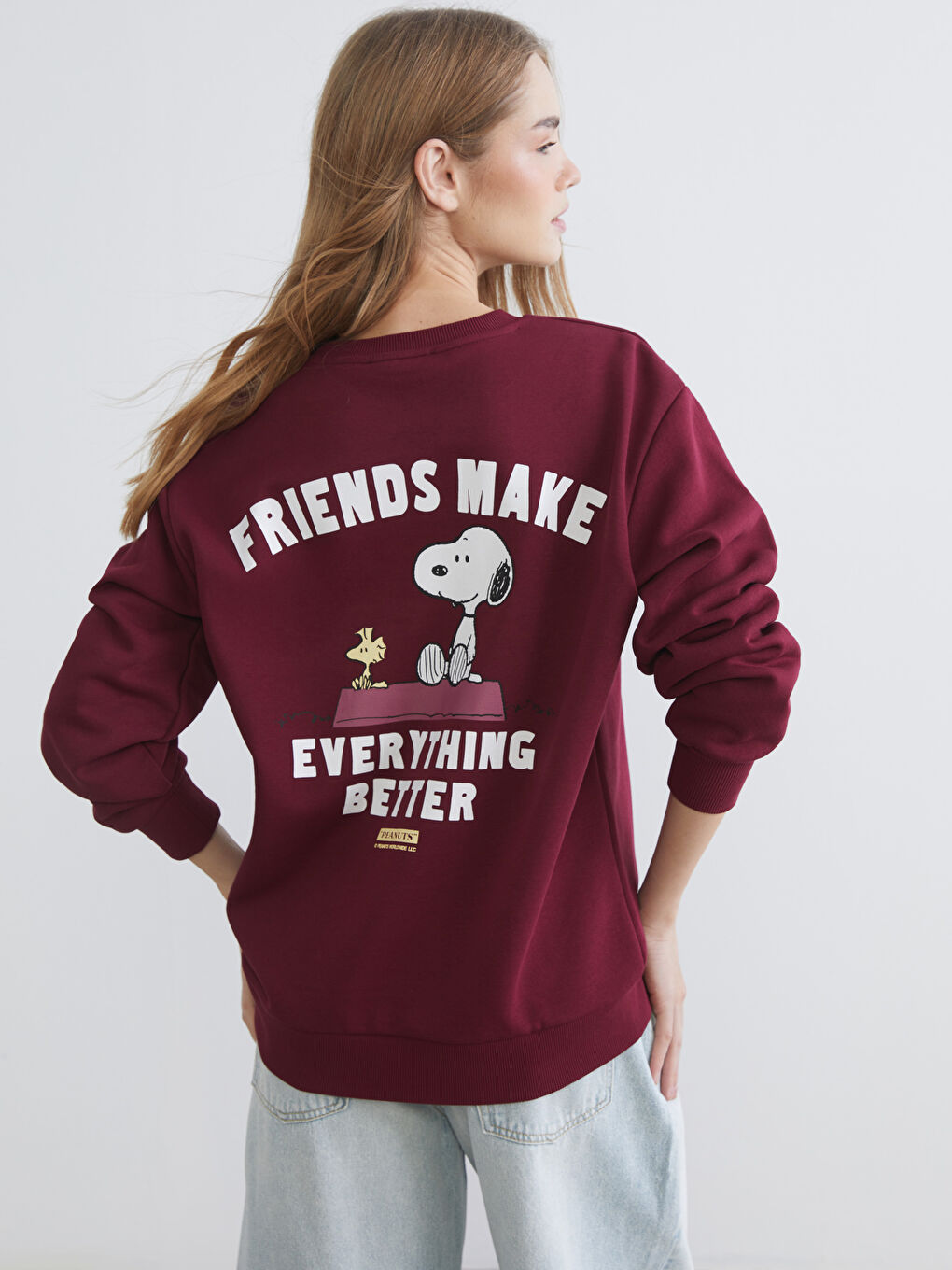 Snoopy Printed Oversize Women's Thick Sweatshirt-1