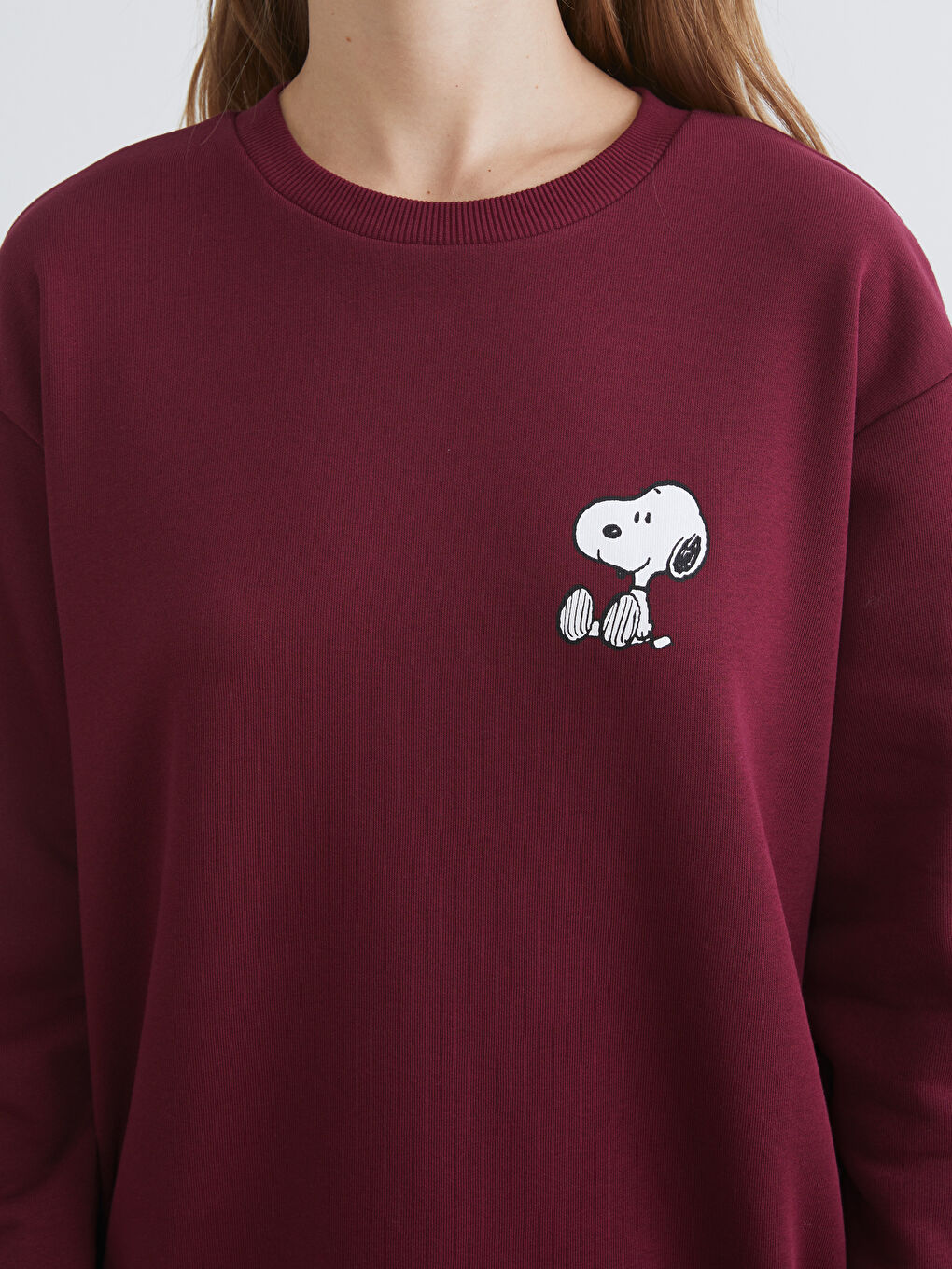 Snoopy Printed Oversize Women's Thick Sweatshirt-3