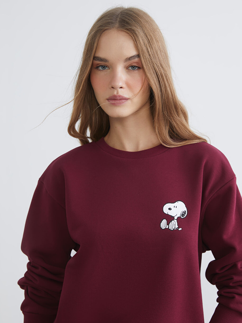 Snoopy Printed Oversize Women's Thick Sweatshirt-4