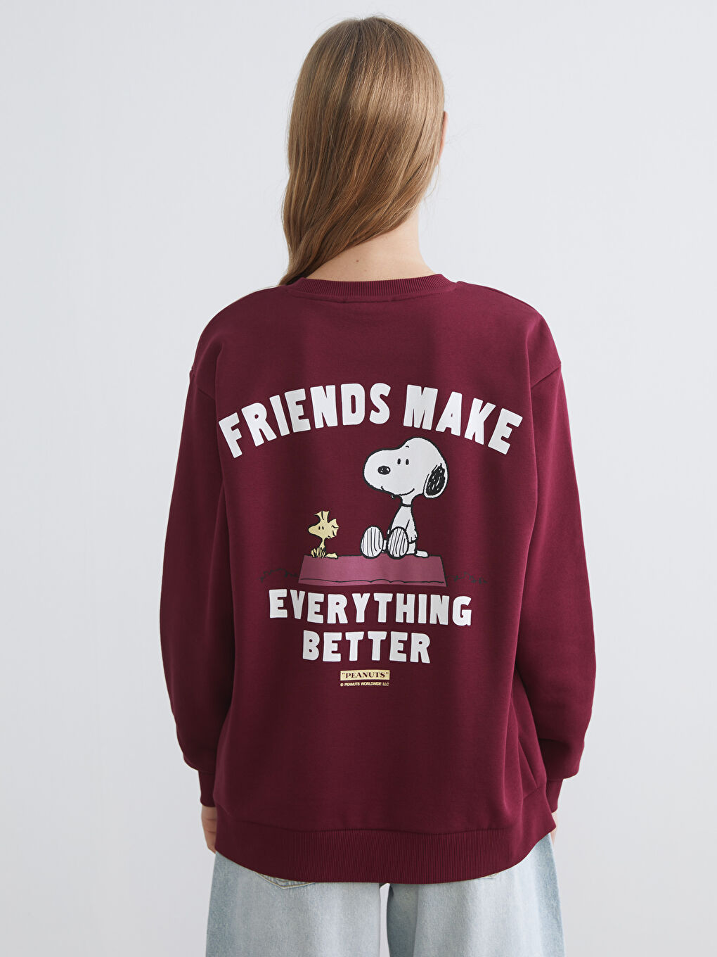 Snoopy Printed Oversize Women's Thick Sweatshirt-5