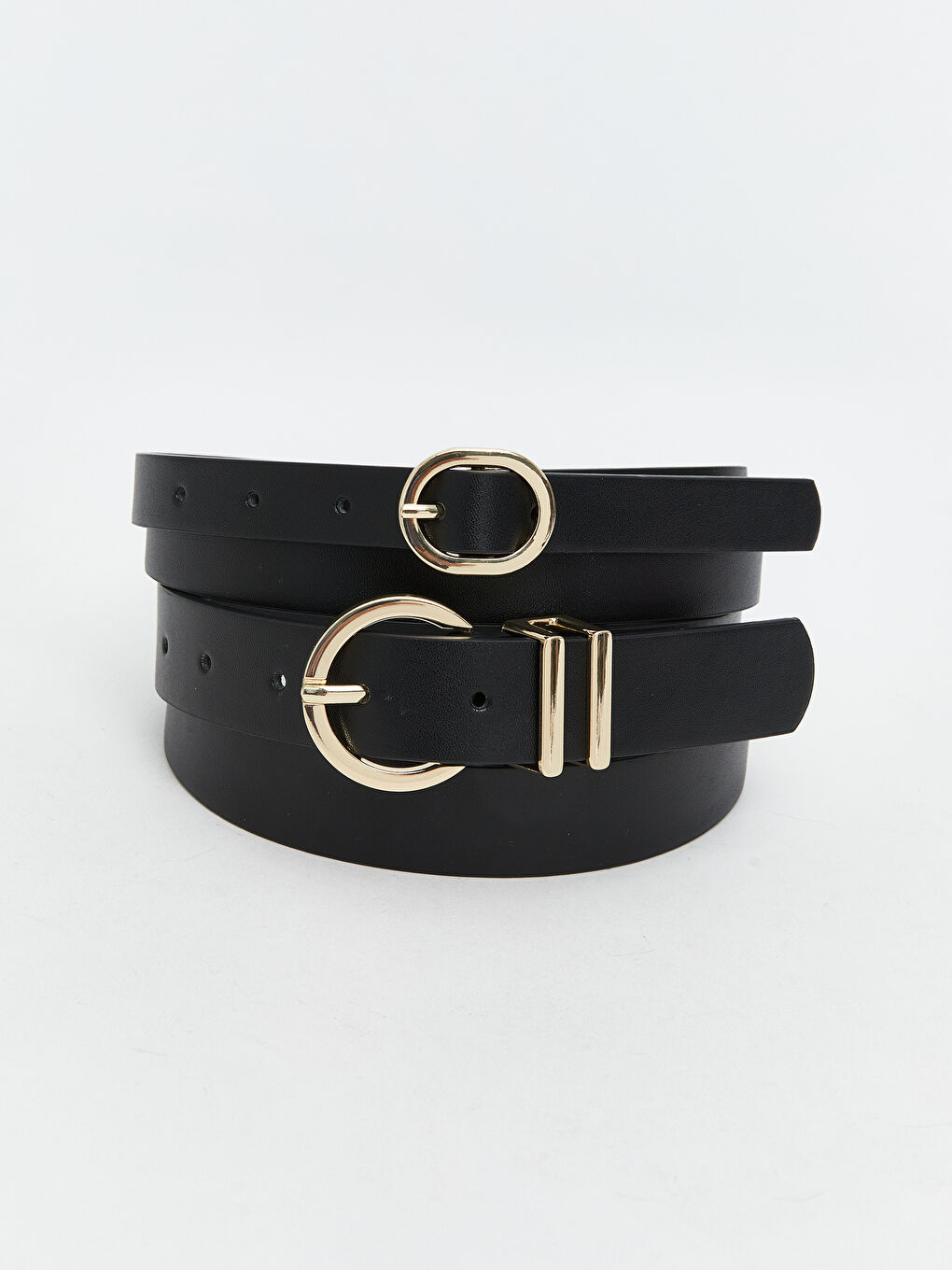 Faux Leather Women's Belt 2 Pack