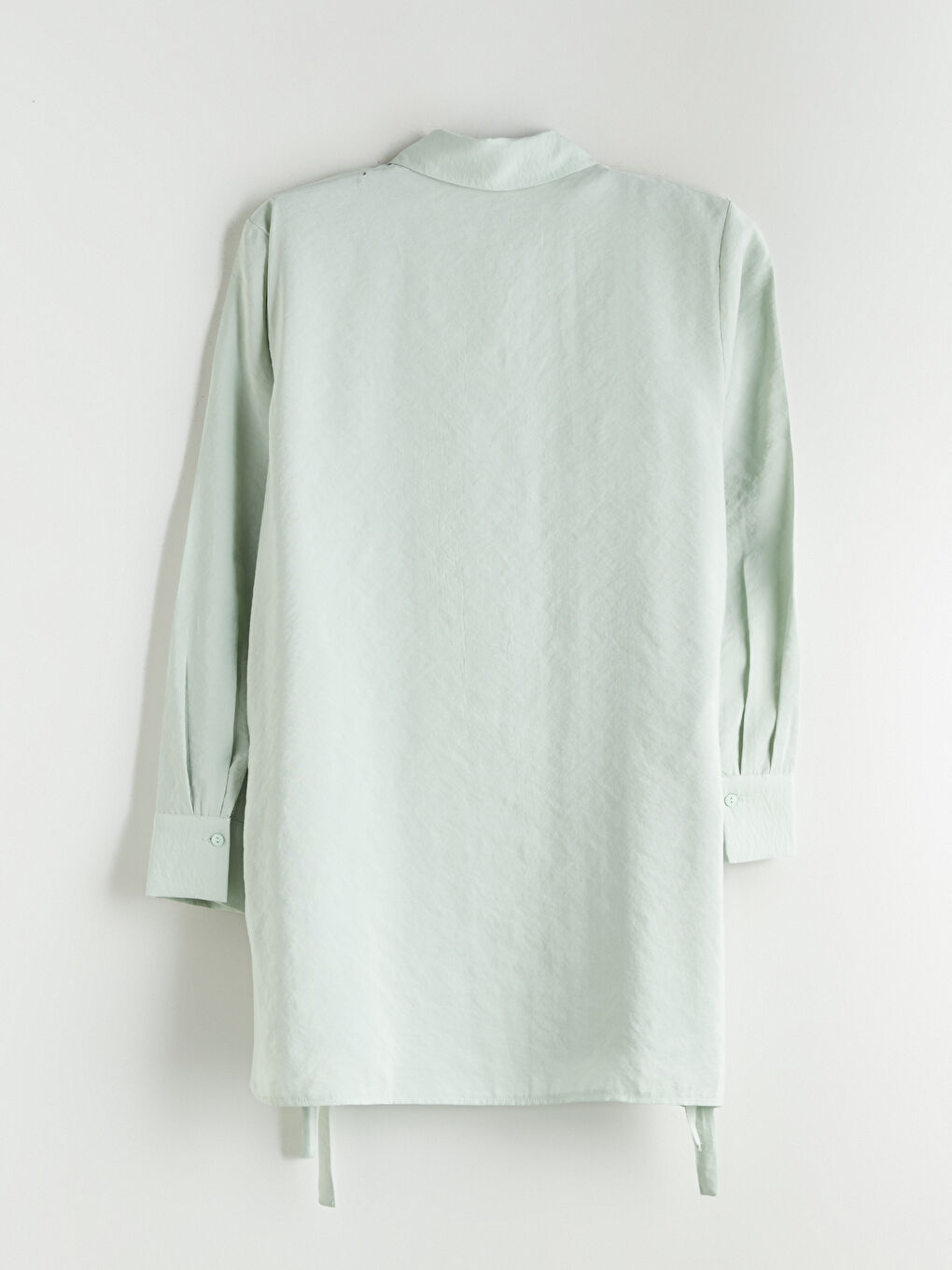 Yeşil Modal Karışımlı Oversize Kadın Gömlek Tunik-3