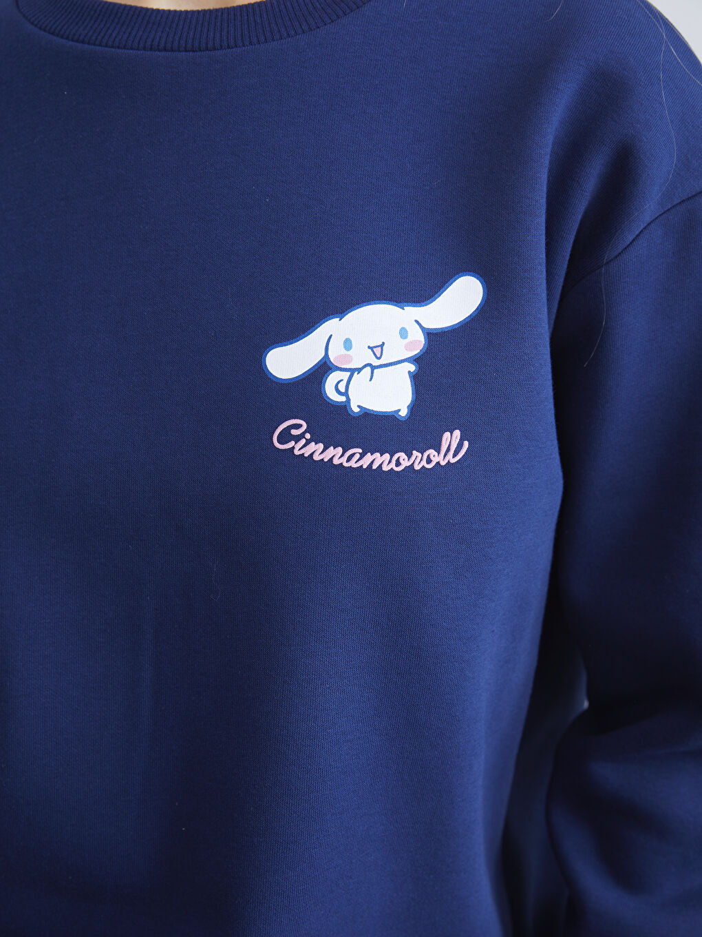 Lacivert Cinnamaroll Baskılı Oversize Kadın Kalın Sweatshirt-3