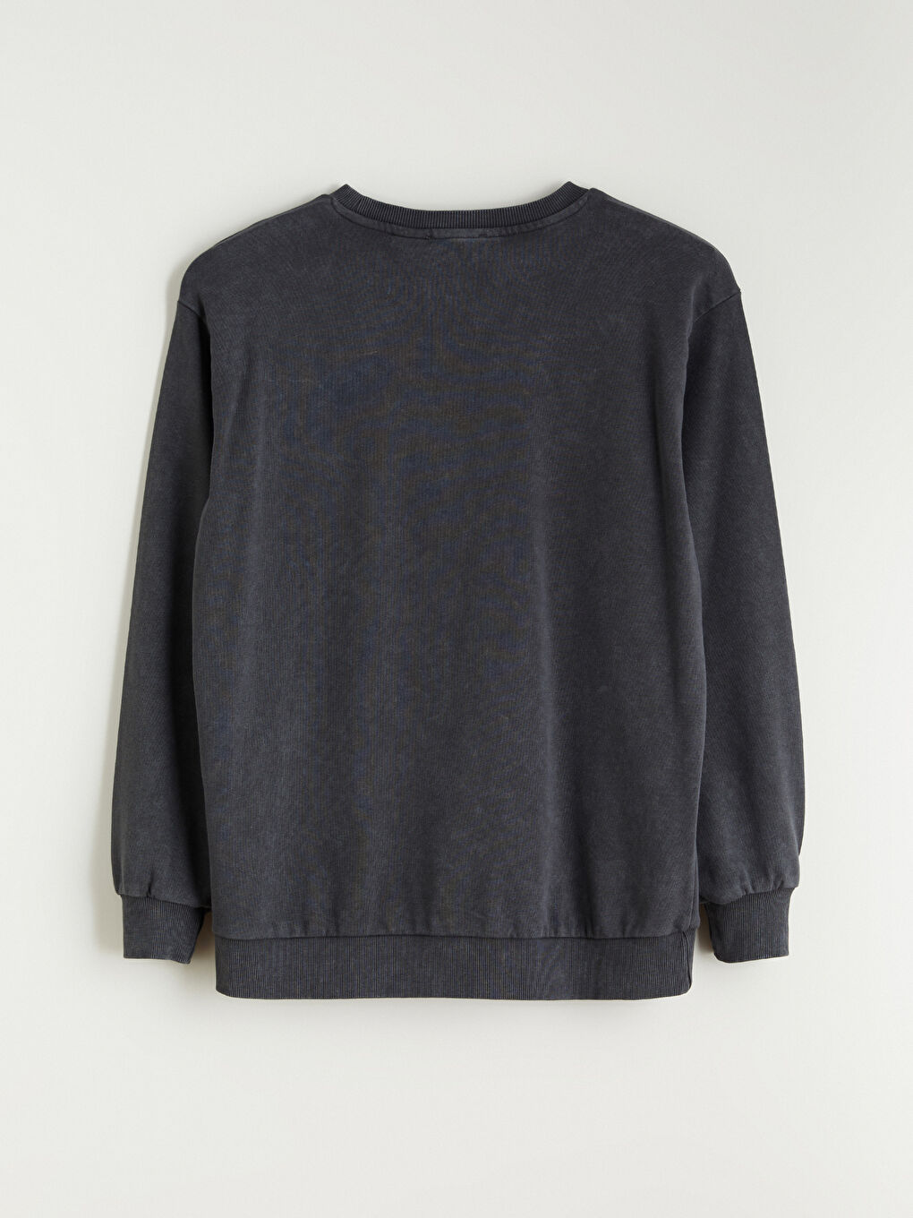 Antrasit Stitch Baskılı Oversize Kadın Sweatshirt-5