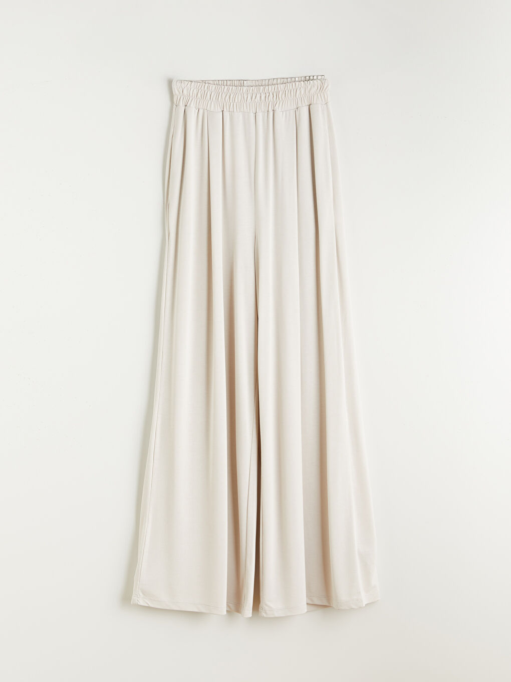 Ekru Beli Lastikli Modal Karışımlı Kadın Eşofman Altı-4