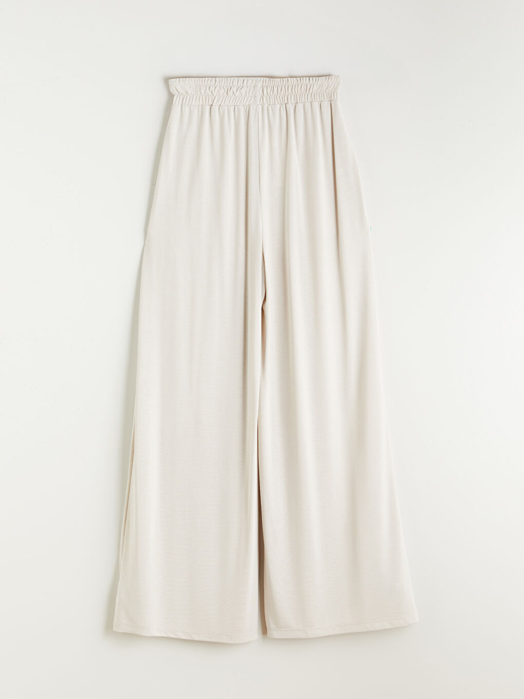 Ekru Beli Lastikli Modal Karışımlı Kadın Eşofman Altı-5