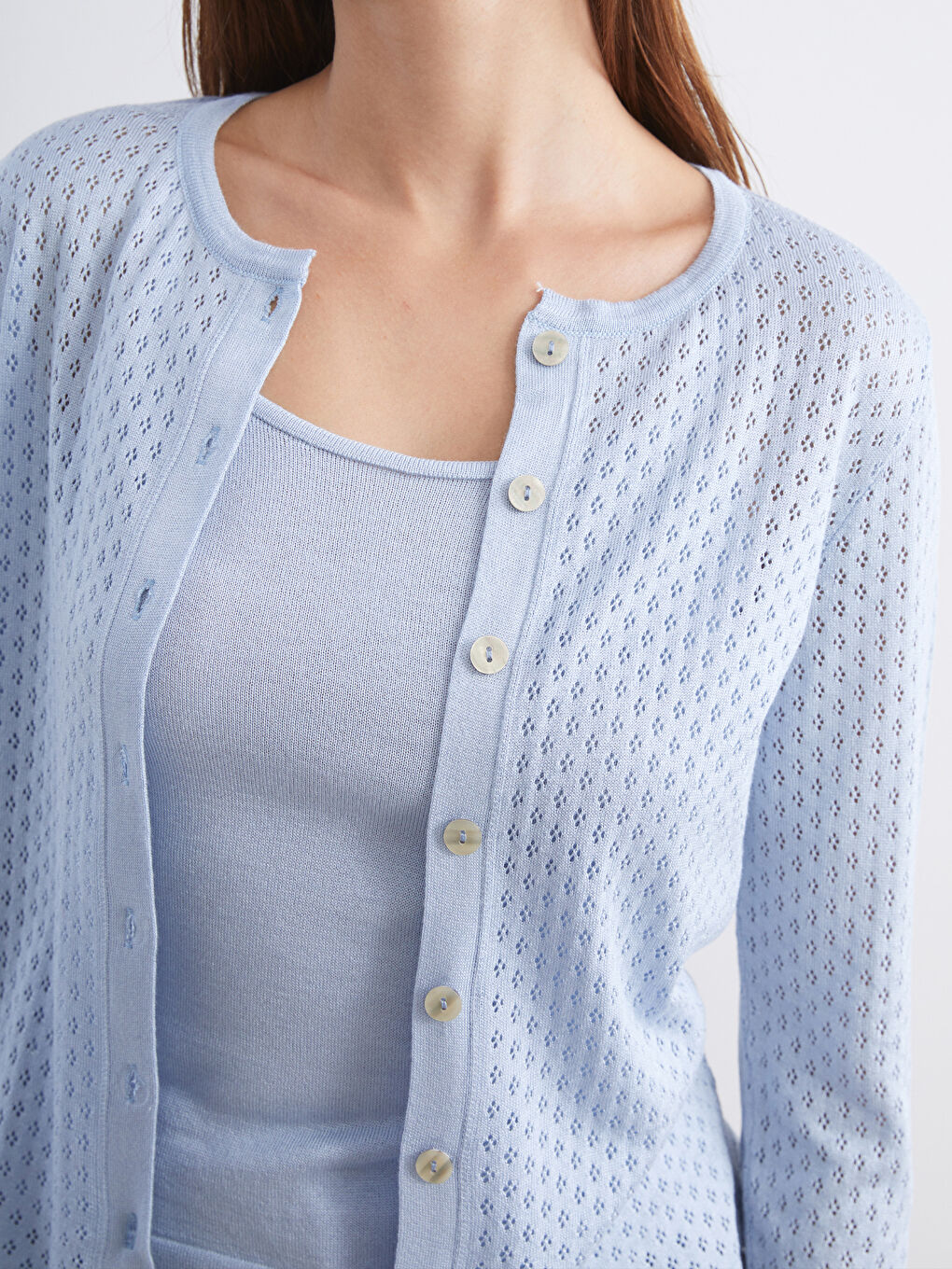 Mavi Bisiklet Yaka Ajurlu Kadın Triko Hırka-2