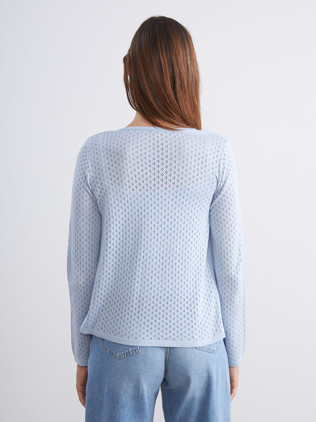 Mavi Bisiklet Yaka Ajurlu Kadın Triko Hırka-3