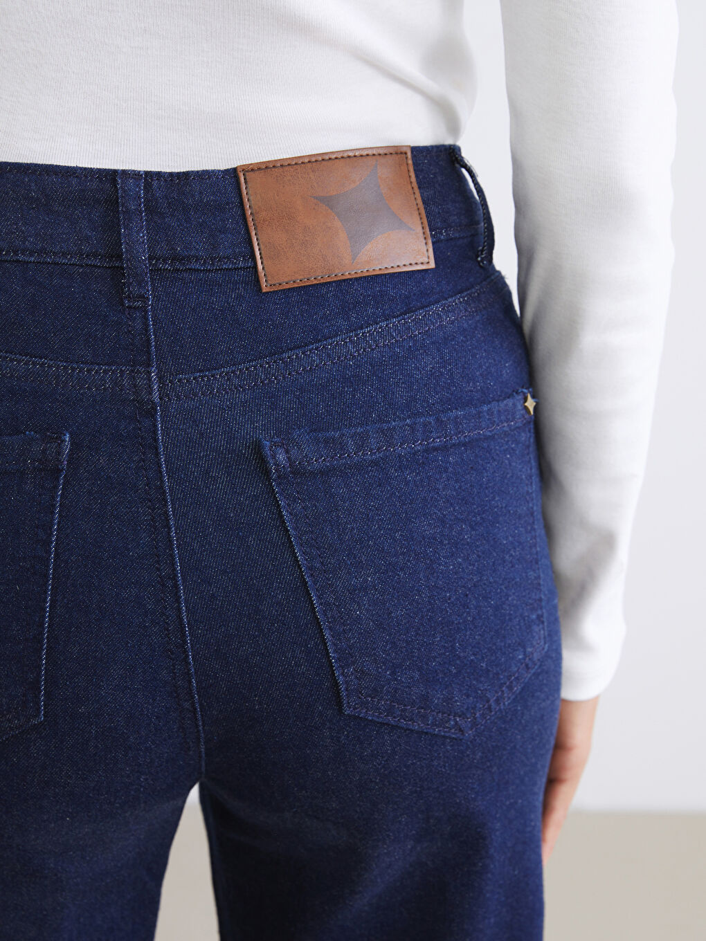 Lacivert Flare Kadın Jean Pantolon-2