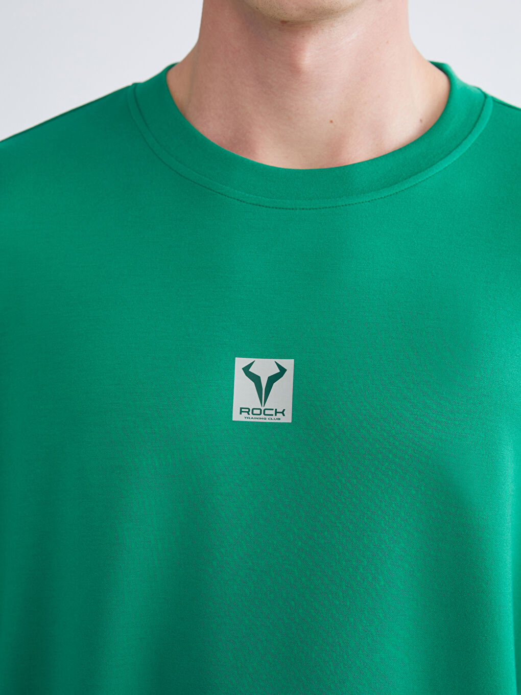 Yeşil Bisiklet Yaka Baskılı Erkek Spor Tişört-2