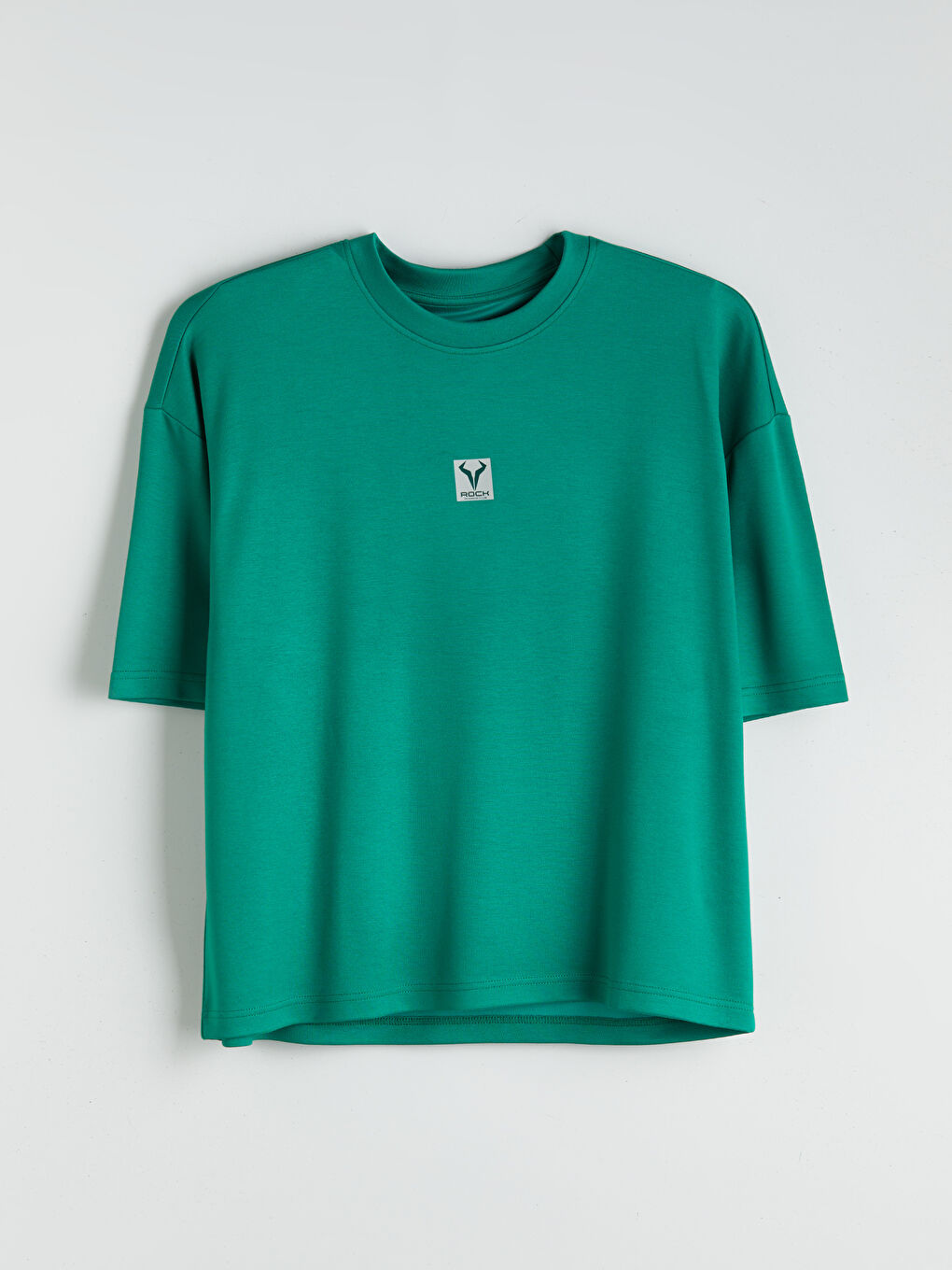 Yeşil Bisiklet Yaka Baskılı Erkek Spor Tişört-4