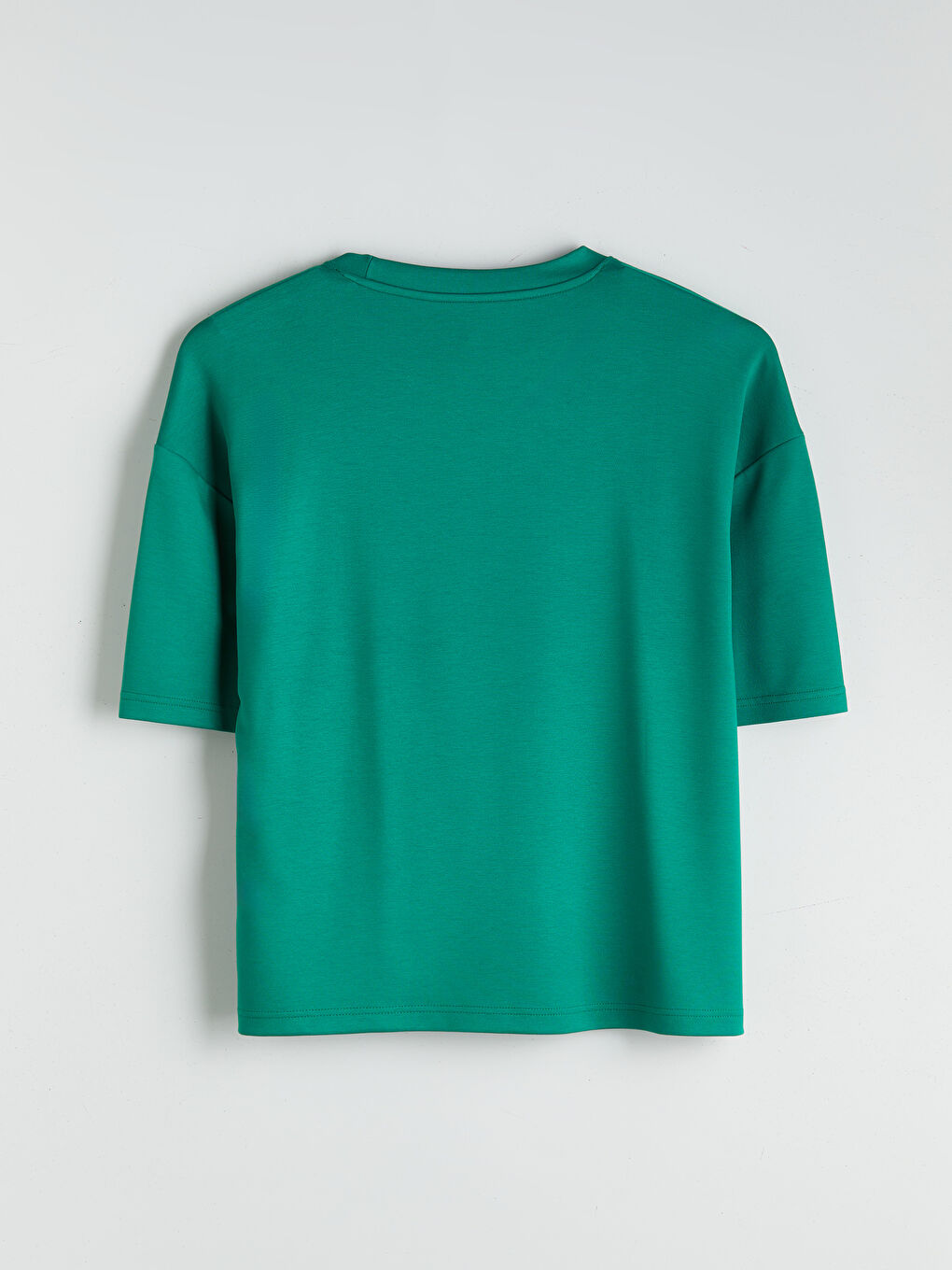 Yeşil Bisiklet Yaka Baskılı Erkek Spor Tişört-5