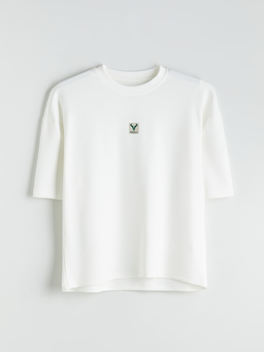 Ekru Bisiklet Yaka Baskılı Erkek Spor Tişört-4