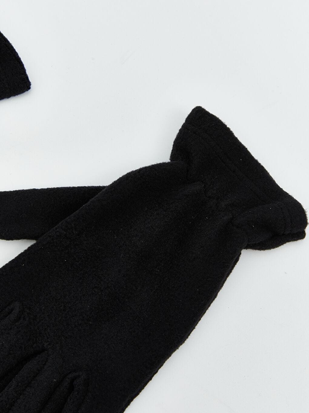 Siyah Büzgü Detaylı Kadın Eldiven-2