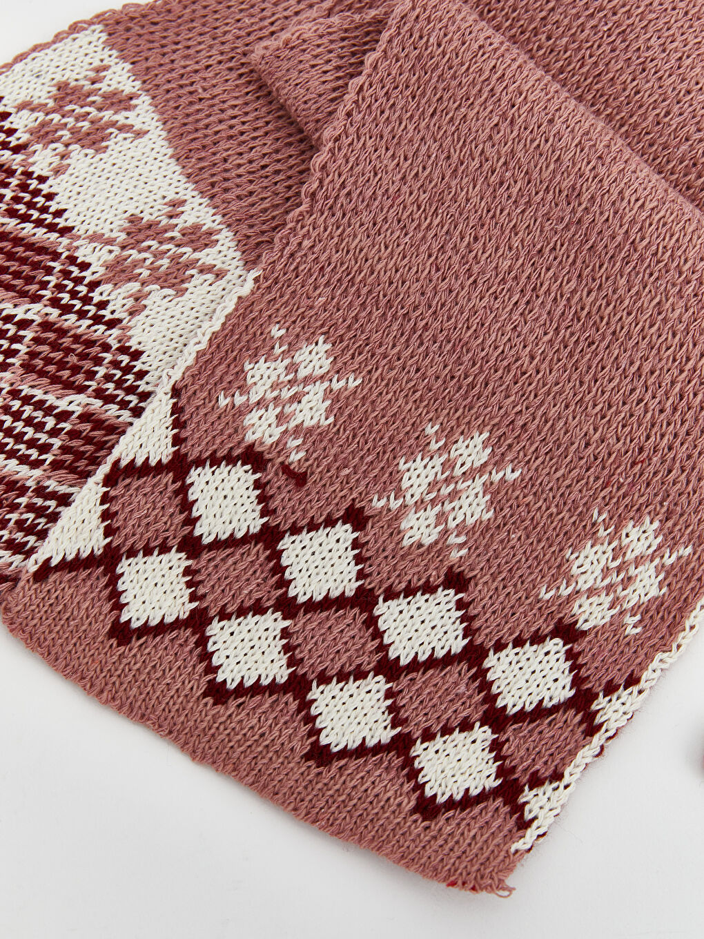 Fuşya Kız Çocuk Triko Atkı Bere ve Eldiven Seti-3